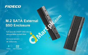 Ssd Enclosure Fideco Usb 3.1 Gen 2 10Gbps Type-C M.2 Sata Ngff - Imported From Uk
